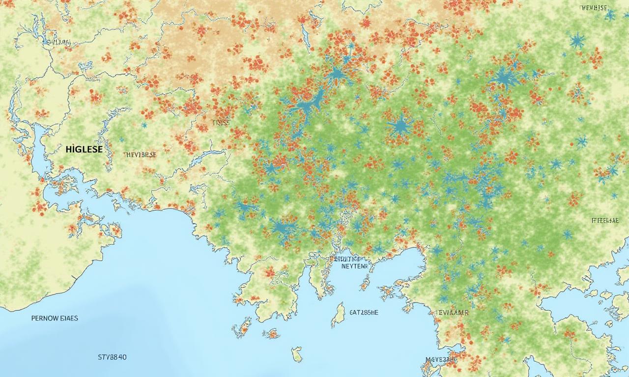 Carte thématique montrant la répartition des espèces pour une étude environnementale
